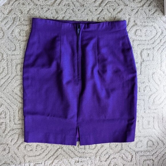LES Ravisseurs Wool purple pensil skirt size 12 @K - Picture 3 of 11